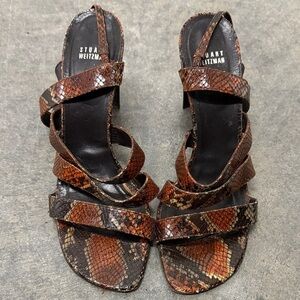 Stuart Weitzman Snakeskin Pattern Sandals